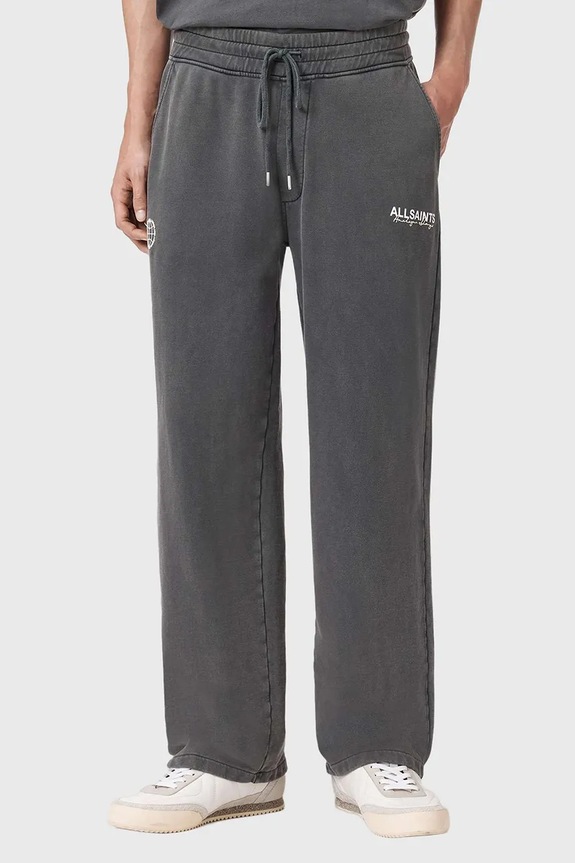 AllSaints pantaloni de trening bărbați de bumbac EMBLEM gri M022TE