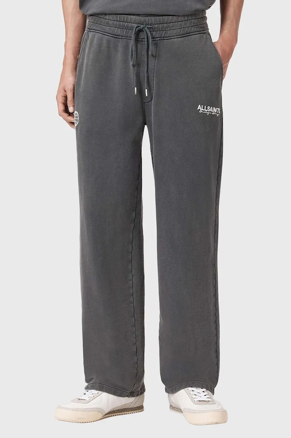AllSaints pantaloni de trening bărbați de bumbac EMBLEM gri M022TE