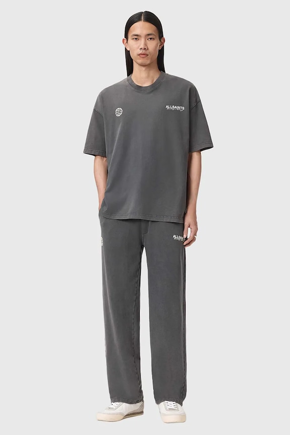 Îmbrăcăminte AllSaints pantaloni de trening bărbați de bumbac EMBLEM M022TE gri