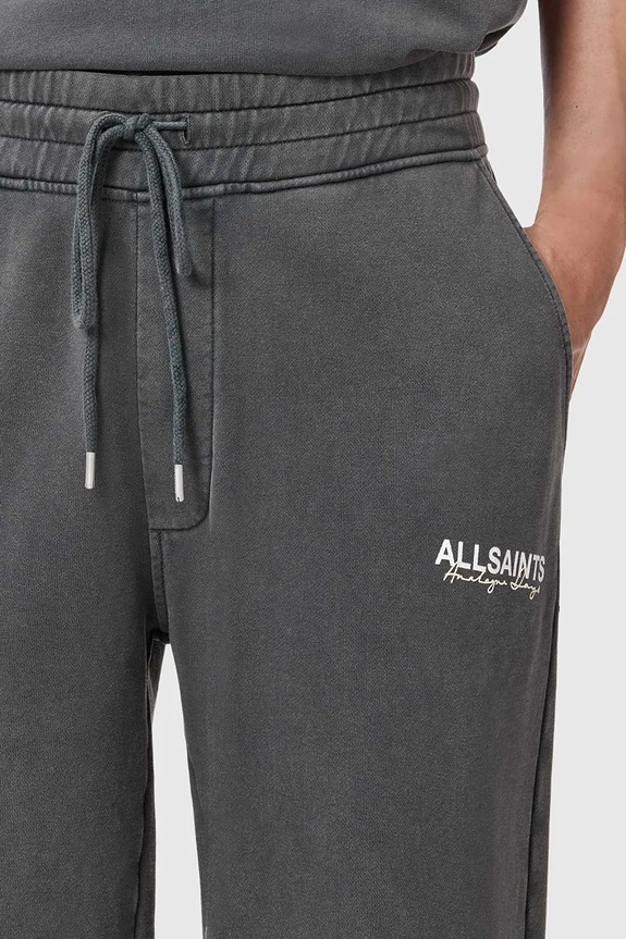 AllSaints pantaloni de trening bărbați de bumbac EMBLEM gri M022TE