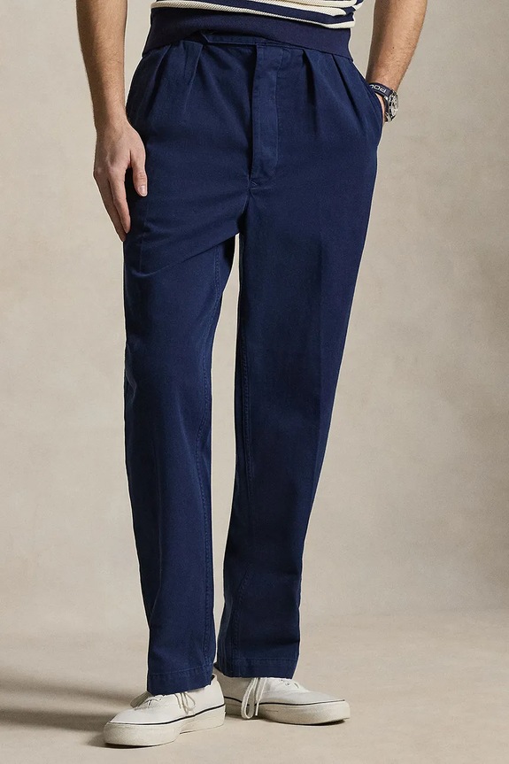 Bavlnené nohavice Polo Ralph Lauren bavlna tmavomodrá 710B20873