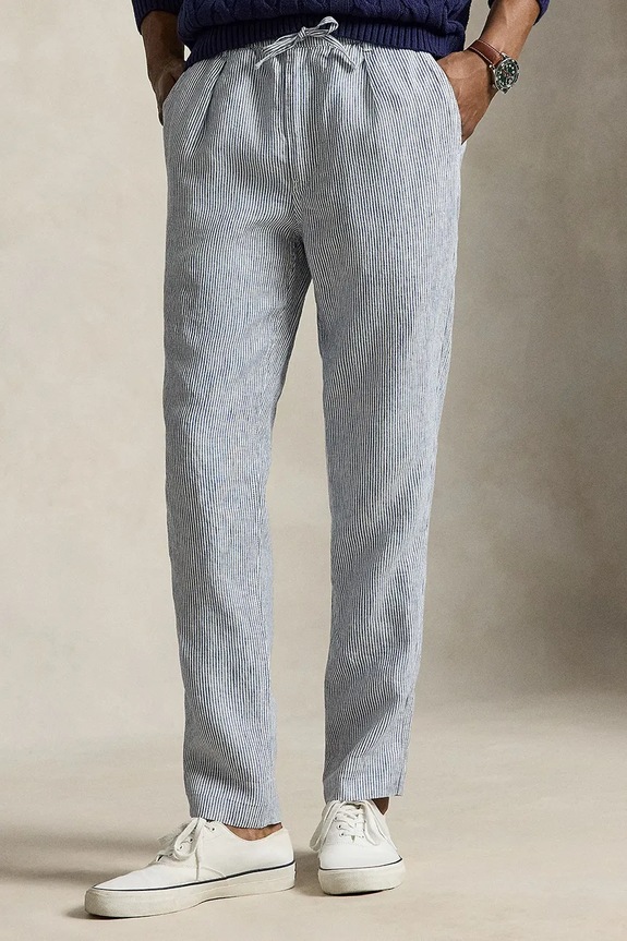 Polo Ralph Lauren παντελόνι ανδρικό λινό μπλε 710P08270