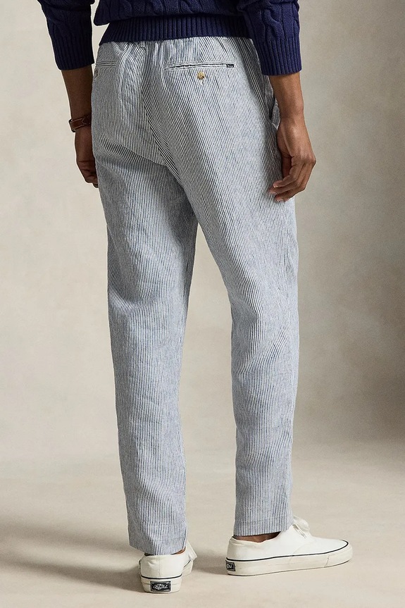 Polo Ralph Lauren παντελόνι ανδρικό λινό 710P08270 μπλε SS26