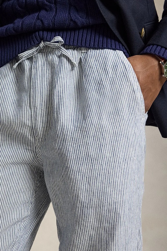 Polo Ralph Lauren παντελόνι ανδρικό λινό μπλε 710P08270
