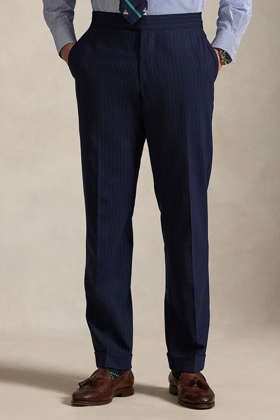 Polo Ralph Lauren pantaloni cu adaos de lână potrivit bleumarin 715A12225