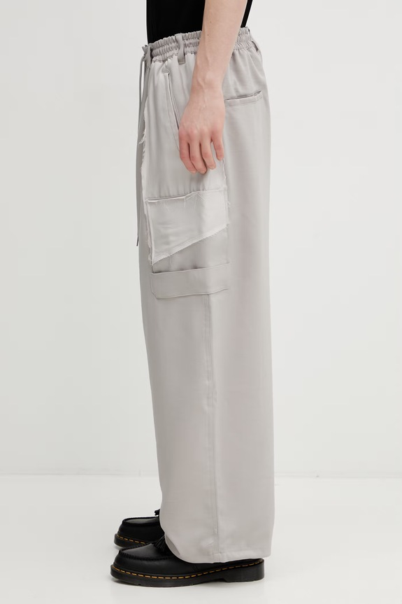 Kalhoty Y-3 SU STR PANTS KS7645 béžová SS26