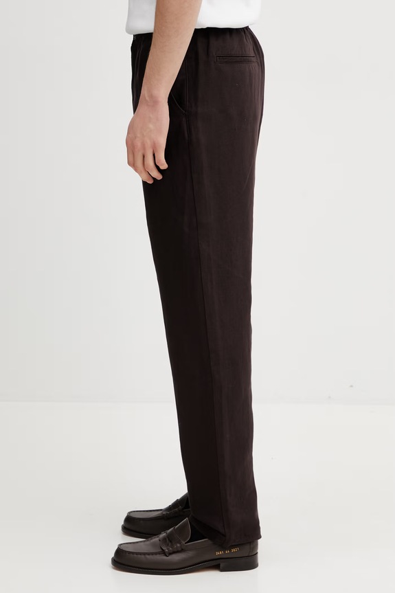 Ленен панталон Lacoste HH1972 кафяв SS26