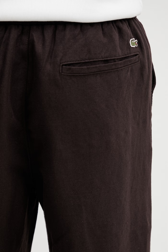 Ленен панталон Lacoste кафяв HH1972