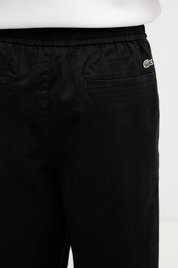 Lacoste trousers cotton with elastane Men's black HH1982