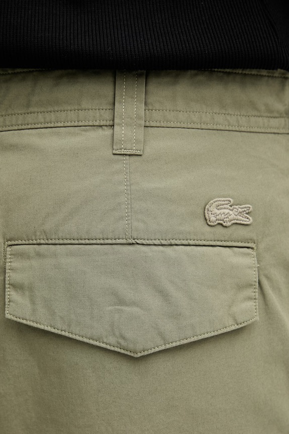 Lacoste men's cotton cargo trousers green HH3245
