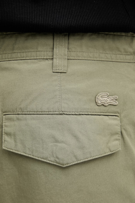 Lacoste men's cotton cargo trousers green HH3245