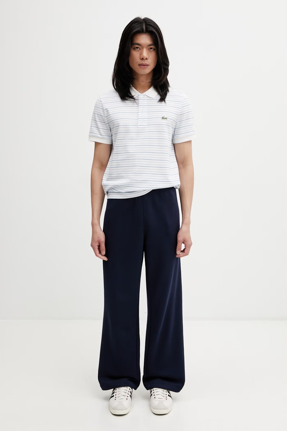 Lacoste pantaloni de trening din bumbac pentru bărbați XH1661 bleumarin