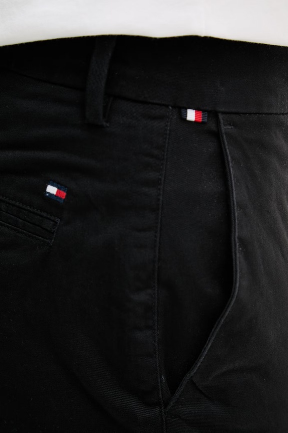 Tommy Hilfiger Παντελόνι chino ανδρικό βαμβακερό με ελαστάν μαύρο MW0MW42906