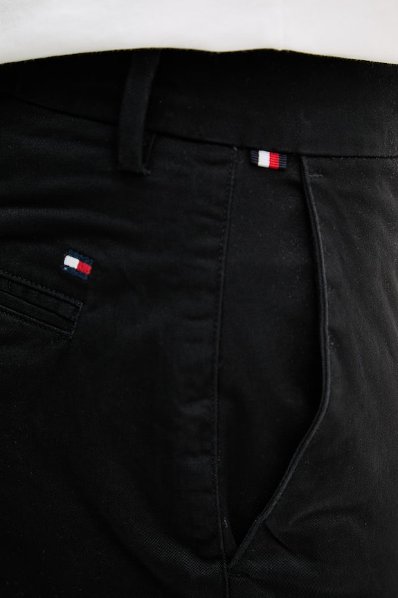 Tommy Hilfiger Παντελόνι chino ανδρικό βαμβακερό με ελαστάν μαύρο MW0MW42906