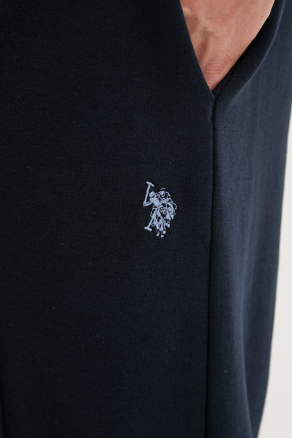 U.S. Polo Assn. спортивні штани чоловічі з бавовною INTERLOCK PINTUCK JOGGER темно-синій MUP4661