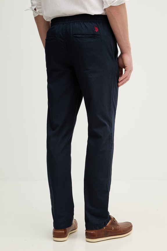 Odjeća Hlače s dodatkom lana U.S. Polo Assn. LINEN BLEND DRAWSTRING MUP4694 mornarsko plava