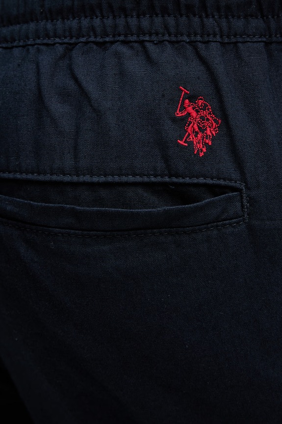 Hlače s dodatkom lana U.S. Polo Assn. LINEN BLEND DRAWSTRING mornarsko plava MUP4694