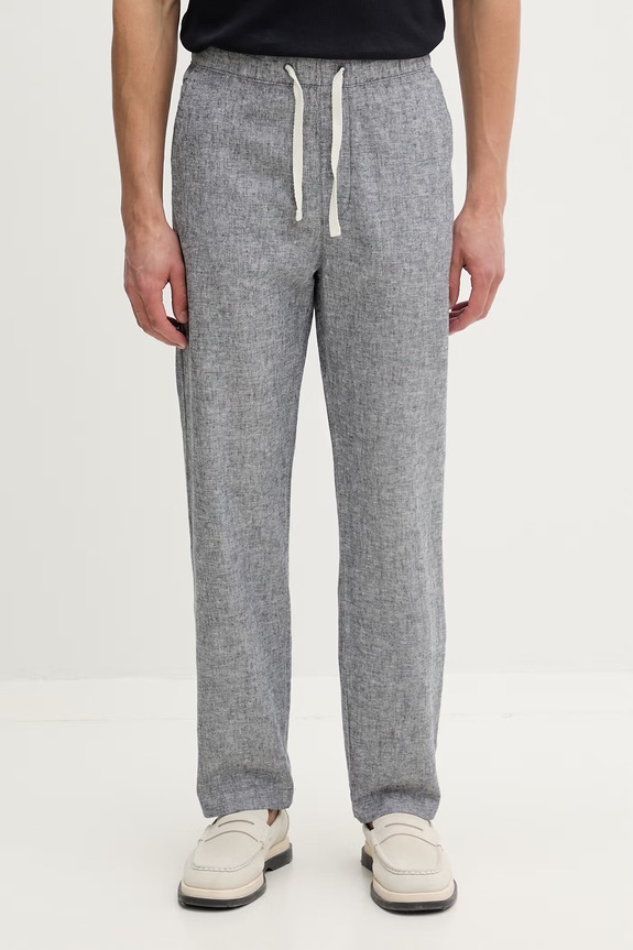 Tommy Jeans pantaloni da uomo con lino blu navy DM0DM22820