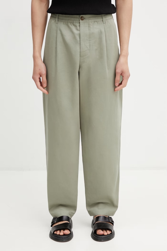 Maison Kitsuné trousers Men's green QM01104WW9107