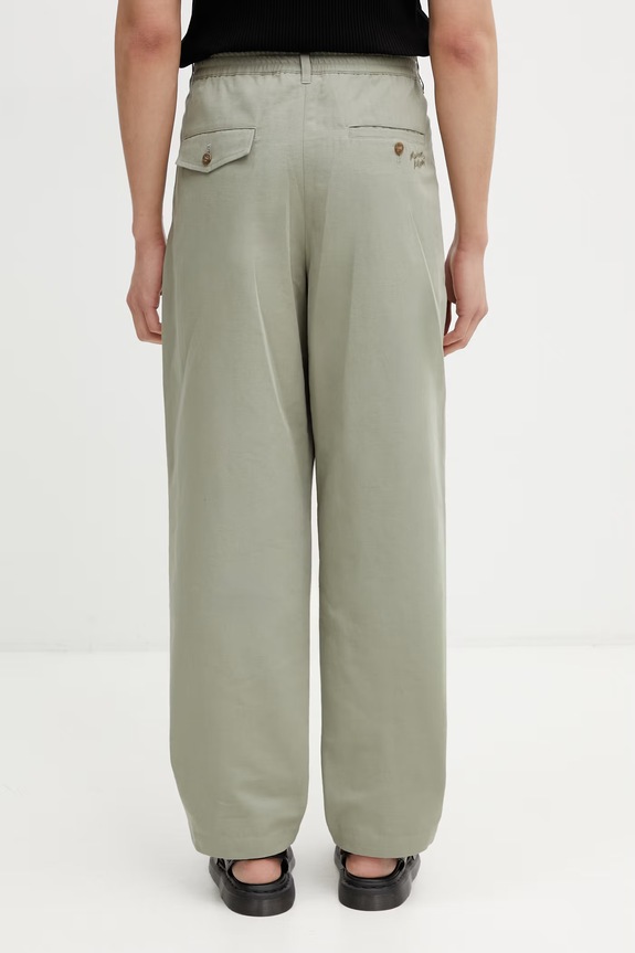 Clothing Maison Kitsuné trousers Men's QM01104WW9107 green