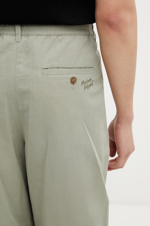 Maison Kitsuné trousers Men's green QM01104WW9107