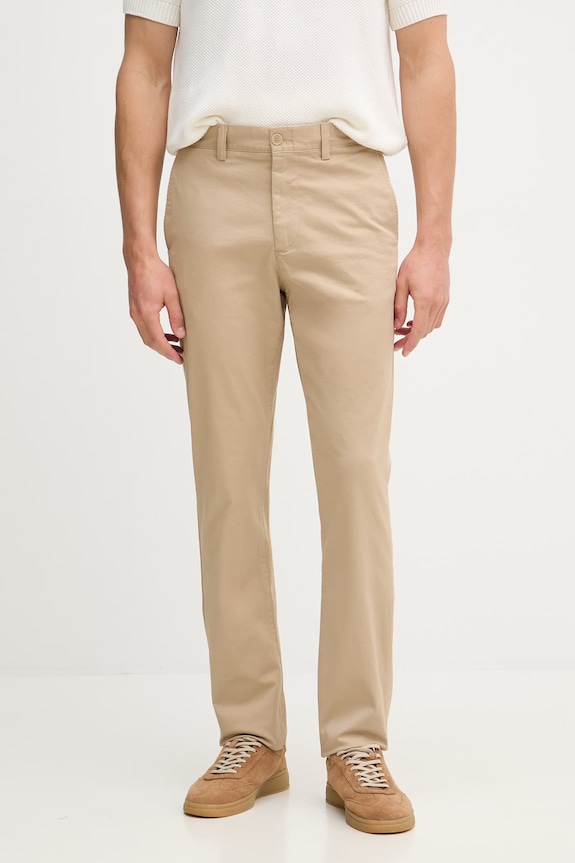 Lacoste pantaloni regular pentru bărbați, din bumbac cu elastan bej HH1965