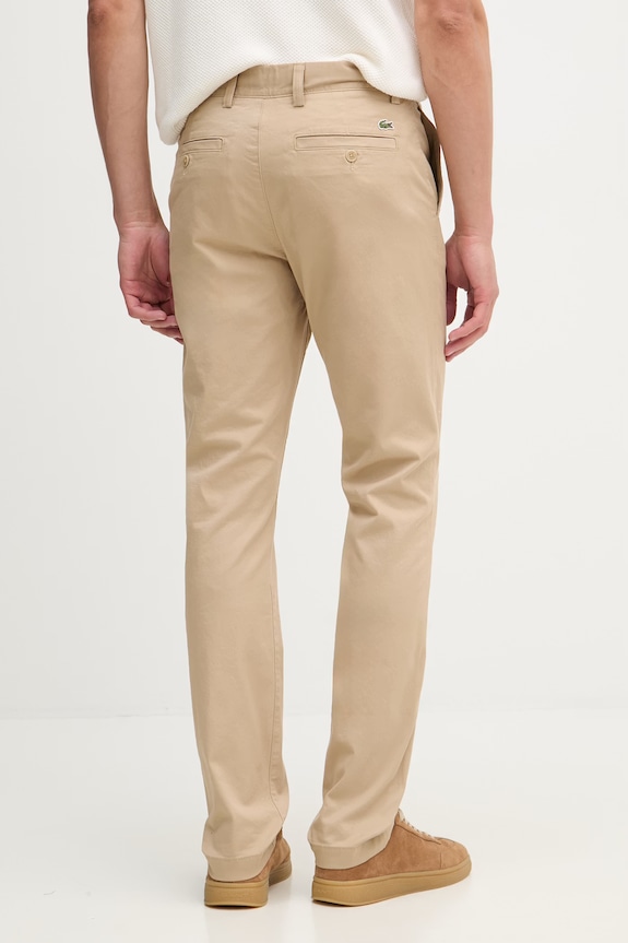 Îmbrăcăminte Lacoste pantaloni regular pentru bărbați, din bumbac cu elastan HH1965 bej