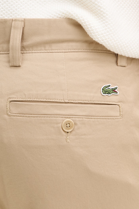 Lacoste pantaloni regular pentru bărbați, din bumbac cu elastan bej HH1965