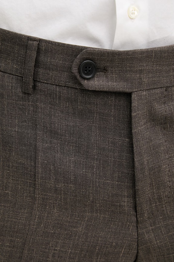 BOSS pantaloni pentru bărbați, cu lână BOSS X DAVID BECKHAM maro 50563826