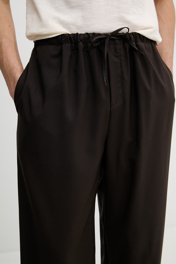 BOSS pantaloni pentru bărbați, din lână BOSS X DAVID BECKHAM maro 50563827