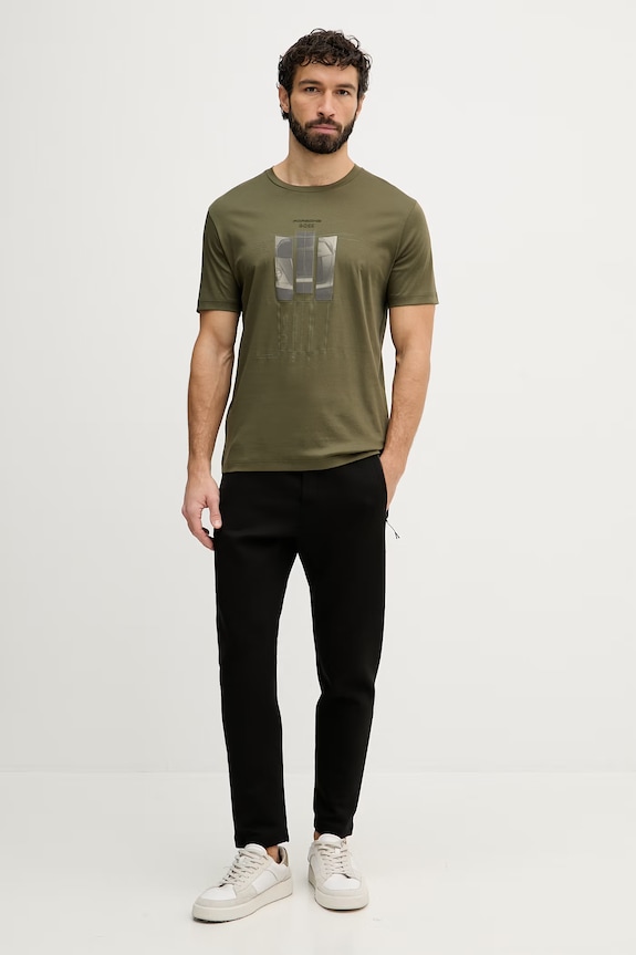 BOSS Green teplákové nohavice pánske BOSS X PORSCHE 50559800 čierna SS26