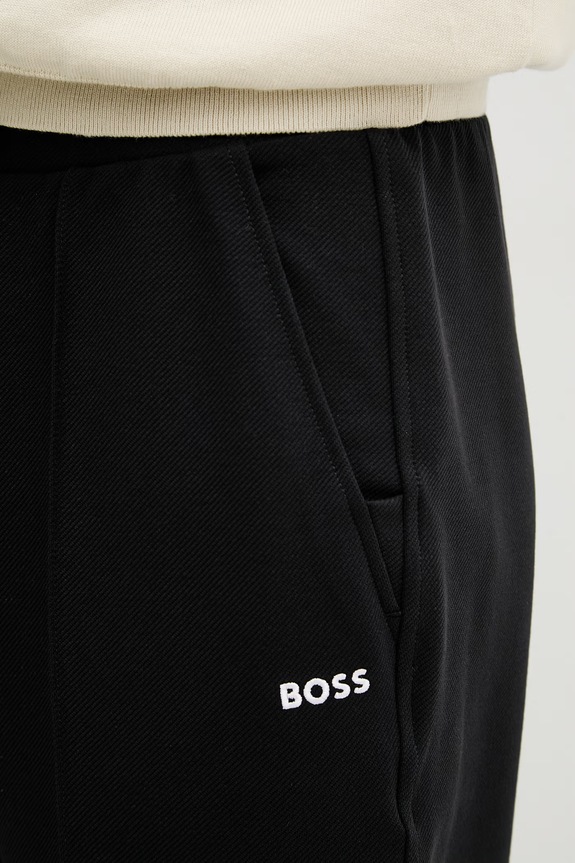 BOSS Green teplákové nohavice pánske bavlnené s elastanom čierna 50558602