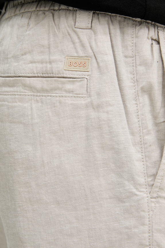 BOSS Orange σορτς Ανδρικά με λινό γκρί 50559178