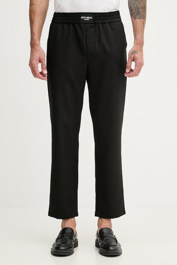 Just Cavalli pantaloni pentru bărbați, cu vâscoză negru 80OAA127.N0705