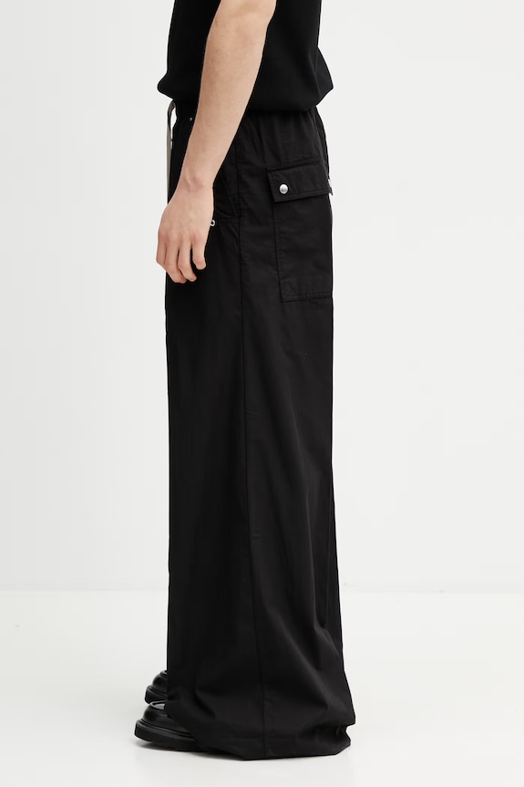 Rick Owens DRKSHDW Geth Belas spodnie bawełniane męskie DU01F4378.CR czarny SS26