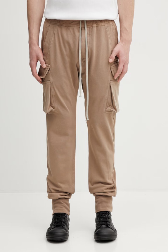 Hlače Rick Owens DRKSHDW Mastodon Cut s elastinom bež DU01F4386.RIG