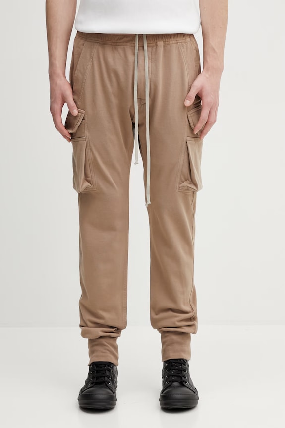Hlače Rick Owens DRKSHDW Mastodon Cut s elastinom bež DU01F4386.RIG