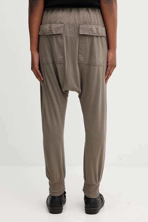 Îmbrăcăminte Rick Owens DRKSHDW Prisoner Drawstring pantaloni de trening din bumbac pentru bărbați DU01F4395.RN maro