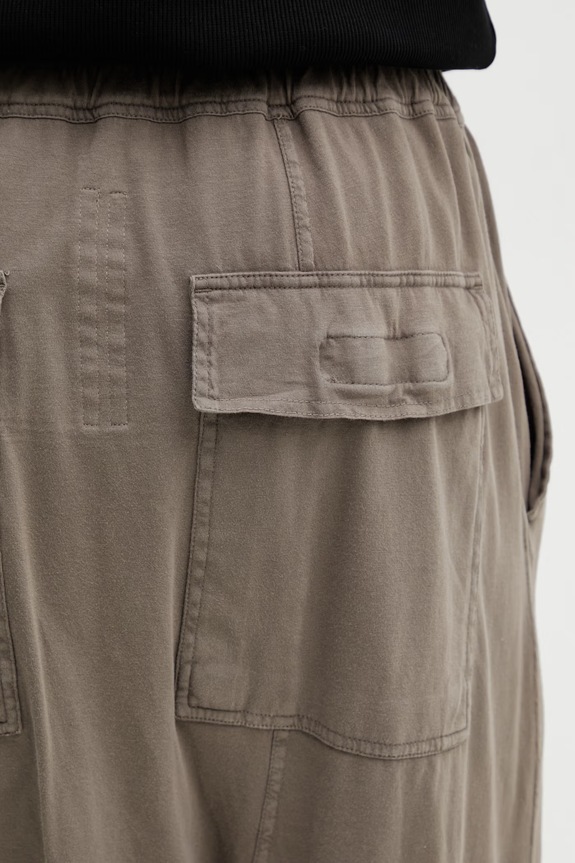 Rick Owens DRKSHDW Prisoner Drawstring pantaloni de trening din bumbac pentru bărbați maro DU01F4395.RN