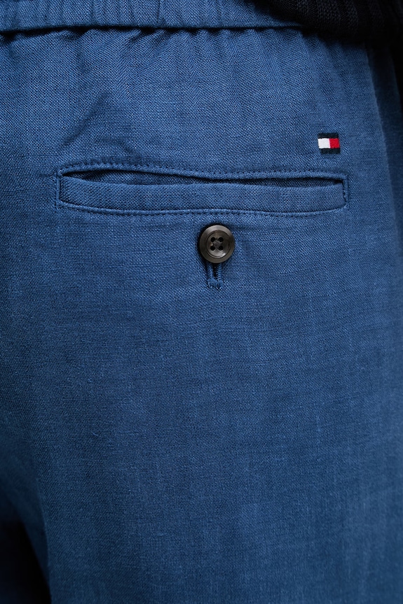 Tommy Hilfiger hlače muške s dodatkom lana mornarsko plava MW0MW42336