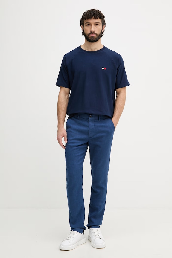 Tommy Hilfiger pantaloni pentru bărbați, cu in MW0MW42337 bleumarin SS26