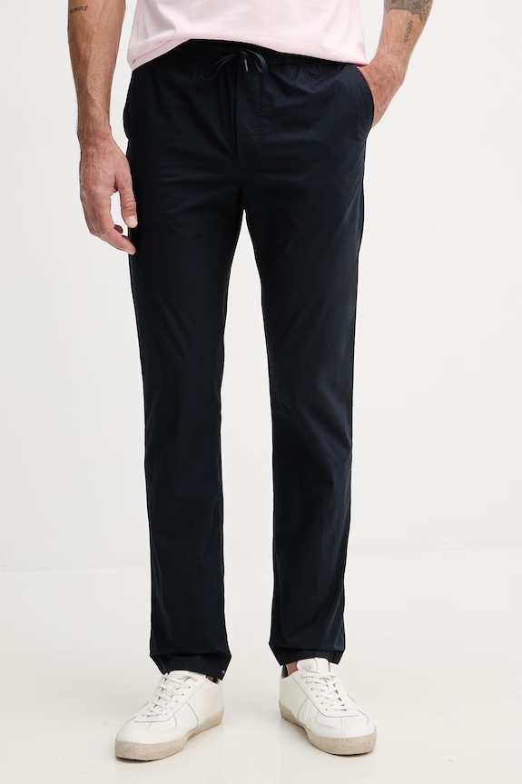 Tommy Hilfiger nohavice pánske s bavlnou tmavomodrá MW0MW42340
