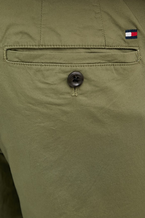 Tommy Hilfiger nohavice pánske s bavlnou zelená MW0MW42340