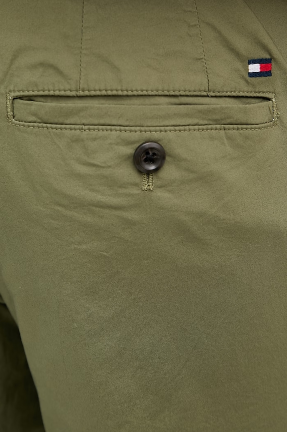 Tommy Hilfiger nohavice pánske s bavlnou zelená MW0MW42340