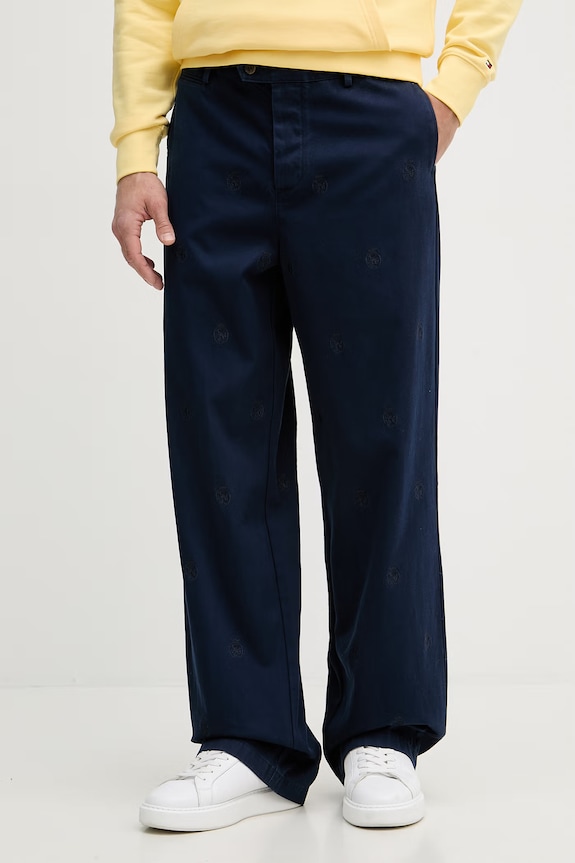 Tommy Hilfiger nohavice pánske bavlnené tmavomodrá MW0MW43111