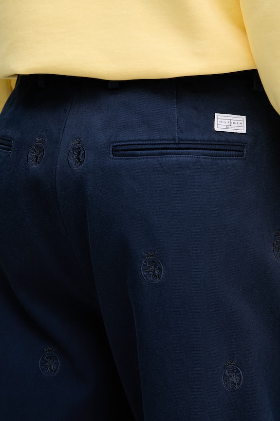 Tommy Hilfiger nohavice pánske bavlnené tmavomodrá MW0MW43111