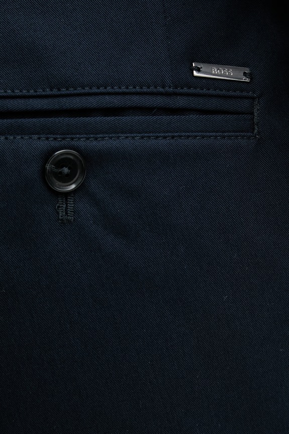 BOSS spodnie męskie bawełniane z elastanem Genius granatowy 50561572