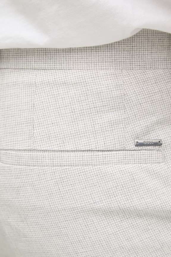 BOSS nohavice slim fit pánske s prímesou ľanu Genius sivá 50561874