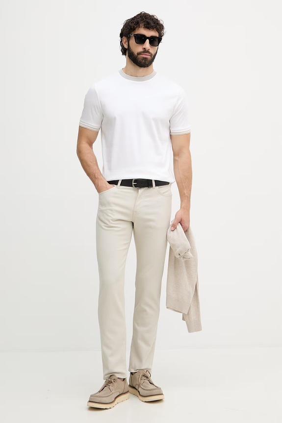 BOSS панталон мъжки с памук Re.Maine5 50553815 бежов SS26