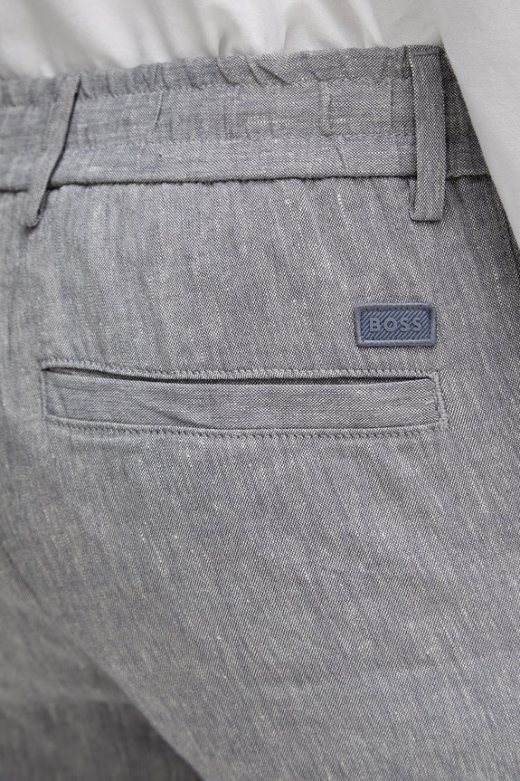 BOSS spodnie męskie z lnem Kane1 szary 50557859